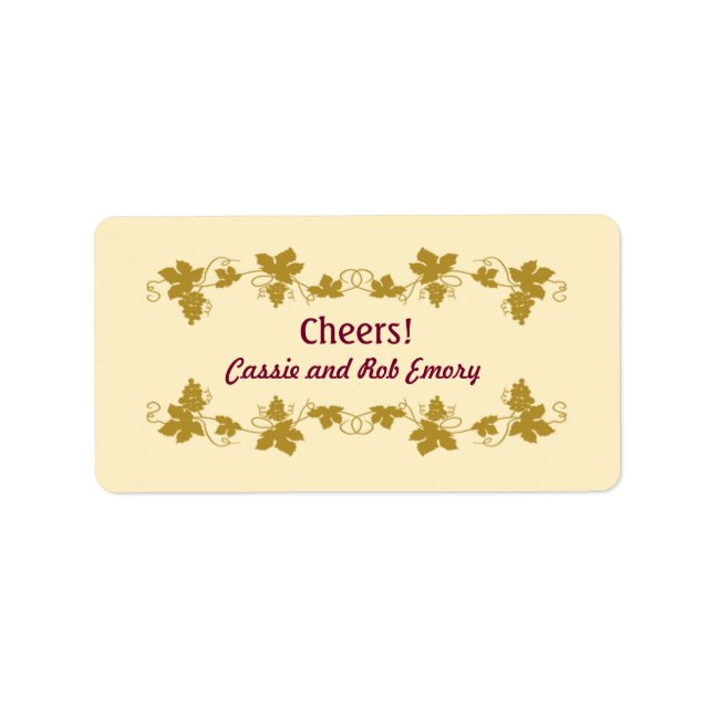 Personalisierte Weinetiketten Adressaufkleber (Vorne)