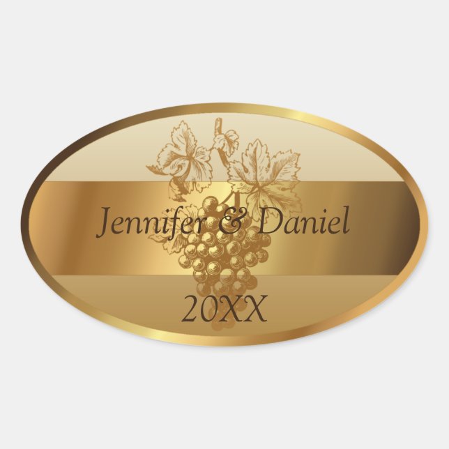 Personalisierte Weinetiketten Ovaler Aufkleber (Vorderseite)