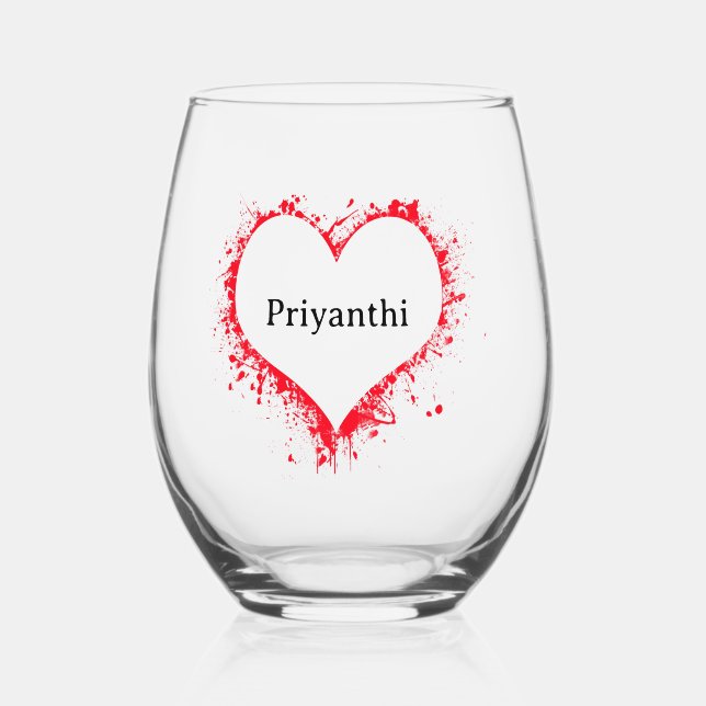 Personalisierte Weingläser Weinglas Ohne Stiel (Vorderseite)