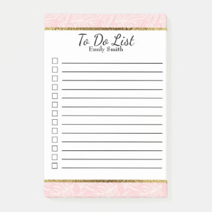 Personalisierte weiße Blätter auf rosa To-Do-Liste Post-it Klebezettel