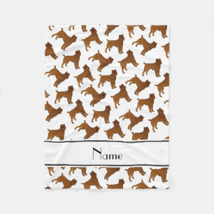 Personalisierte weiße Brüssel griffon Namenshunde Fleecedecke