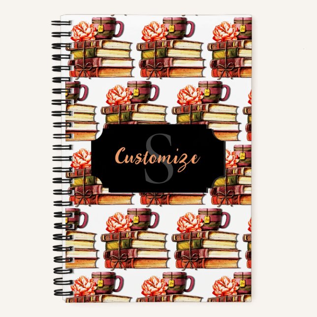 Personalisierte weiße Bücher und Tee (Vorderseite)