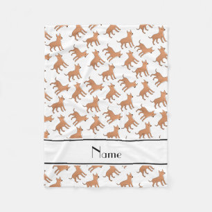 Personalisierte weiße Chihuahuanamenshunde Fleecedecke