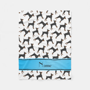 Personalisierte weiße Dobermann Namenspinschers Fleecedecke