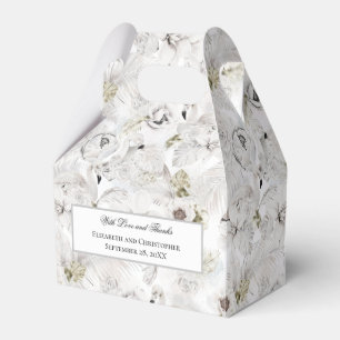 Personalisierte weiße florale Schwäne Hochzeit Geschenkschachtel