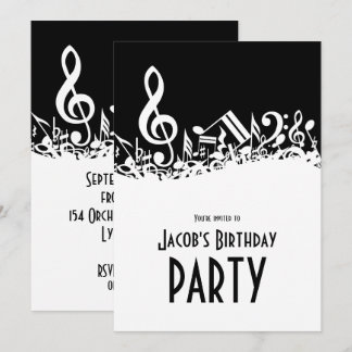 Personalisierte weiße gerodelte Musikereignisse au Einladung