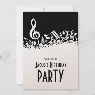 Personalisierte weiße gerodelte Musikereignisse au Einladung