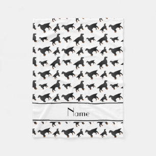 Personalisierte weiße Gordon-Setzernamenshunde Fleecedecke