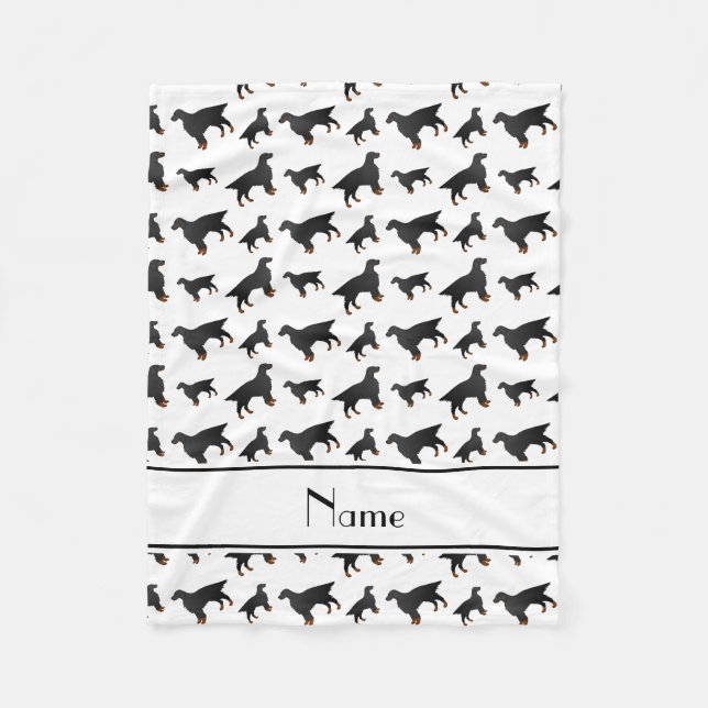 Personalisierte weiße Gordon-Setzernamenshunde Fleecedecke (Vorderseite)