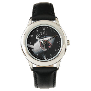Personalisierte Weiße-Hai-Kinderuhr Armbanduhr
