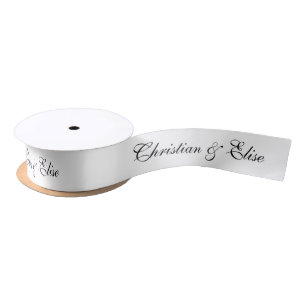 Personalisierte weiße Hochzeit Satinband
