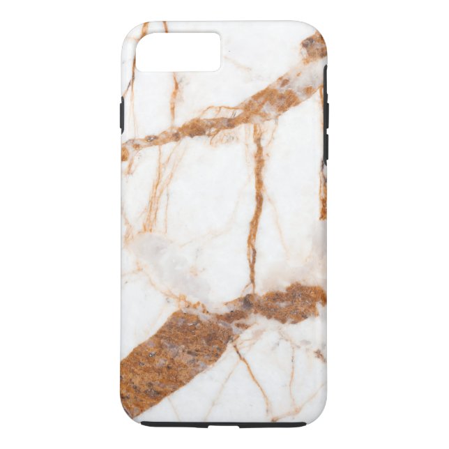 Personalisierte, weiße Marmortextur Case-Mate iPhone Hülle (Rückseite)