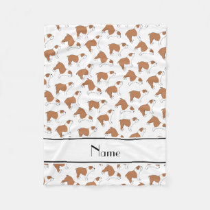 Personalisierte weiße Namensbulldogge Fleecedecke