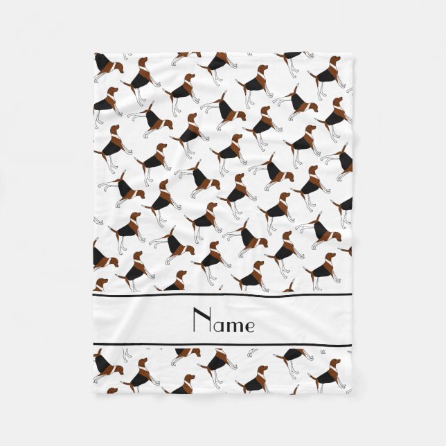 Personalisierte weiße Namenshunde des Fleecedecke (Vorderseite)