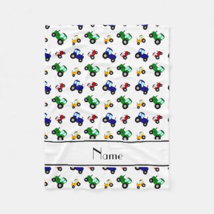 Personalisierte weiße Namenstraktoren Fleecedecke