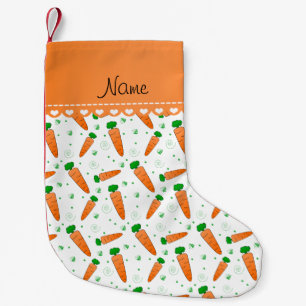 Personalisierte weiße orange Namenskarotten Kleiner Weihnachtsstrumpf