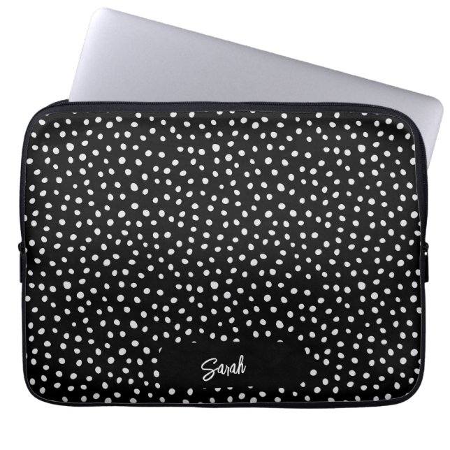 Personalisierte weiße Polka Dots drucken Laptop-Är Laptopschutzhülle (Vorderseite)