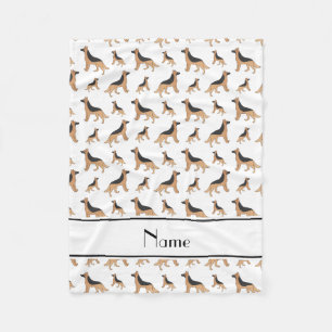 Personalisierte weiße Schäferhundnamenshunde Fleecedecke