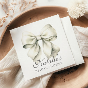 Personalisierte weiße Schleife Brautparty Elegant Serviette