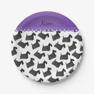 Personalisierte weiße schottische pappteller