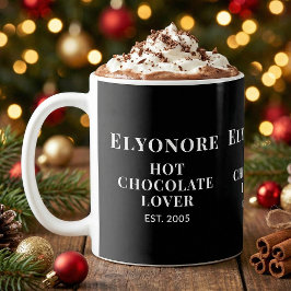 Personalisierte Weiße Schrift für Schokoladenliebh Kaffeetasse