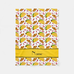 Personalisierte weiße Tacos Sombreros-NamensChilis Fleecedecke