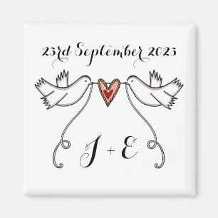 Personalisierte weiße Tauben Hochzeitsmagnet-Gefal Magnet