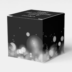 Personalisierte weiße und schwarze Bokeh Geschenkschachtel