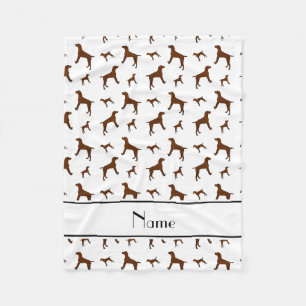 Personalisierte weiße Vizsla Namenshunde Fleecedecke