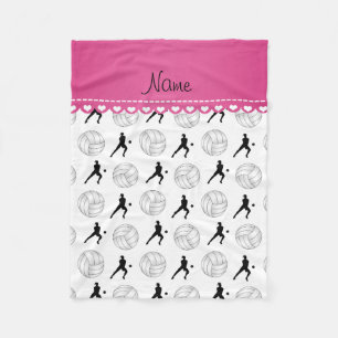 Personalisierte weiße Volleyball-NamensSilhouetten Fleecedecke