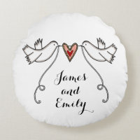 Personalisierte Weißtauben-Hochzeitskissen