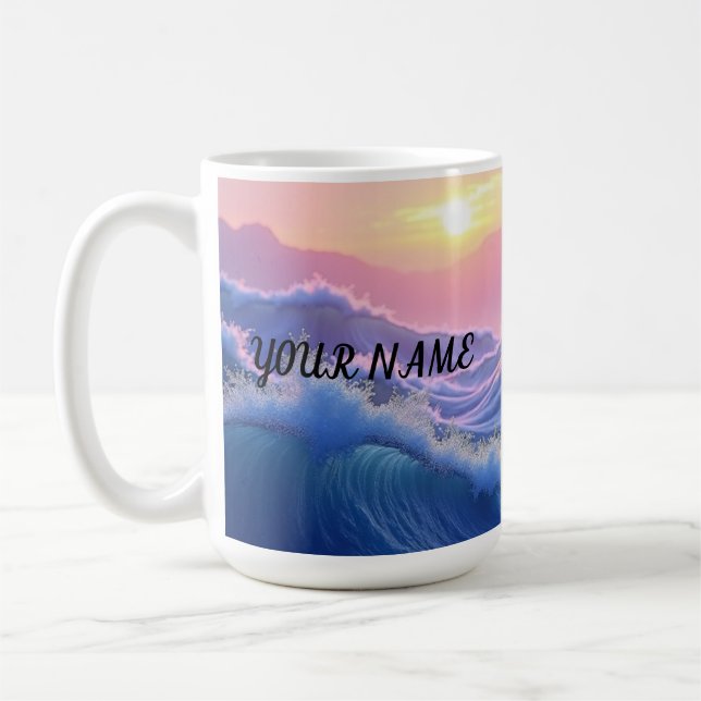 Personalisierte Wellen Berg  Kaffeetasse (Links)