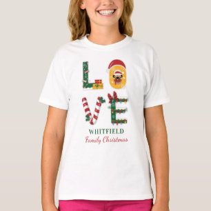 Personalisierte Welpen-LIEBE Weihnachten passende T-Shirt