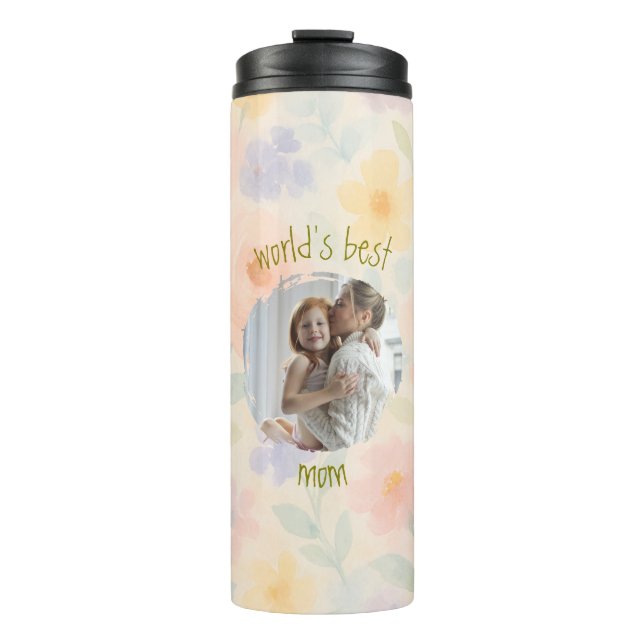Personalisierte "Weltbeste Mama" Thermal Tumbler Thermosbecher (Vorderseite)