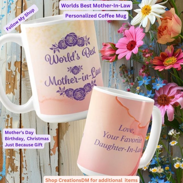 Personalisierte Welten beste Schwiegermutter Kaffeetasse (Von Creator hochgeladen)