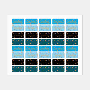 Personalisierte Weltraum-Name-Labels neutrales Set Etiketten