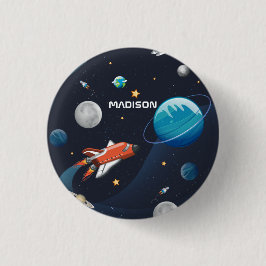 Personalisierte Weltraumreisegalaxie Button