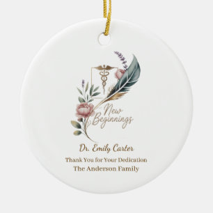 Personalisierte Wertschätzung für Ärzte Neue Anfän Keramik Ornament