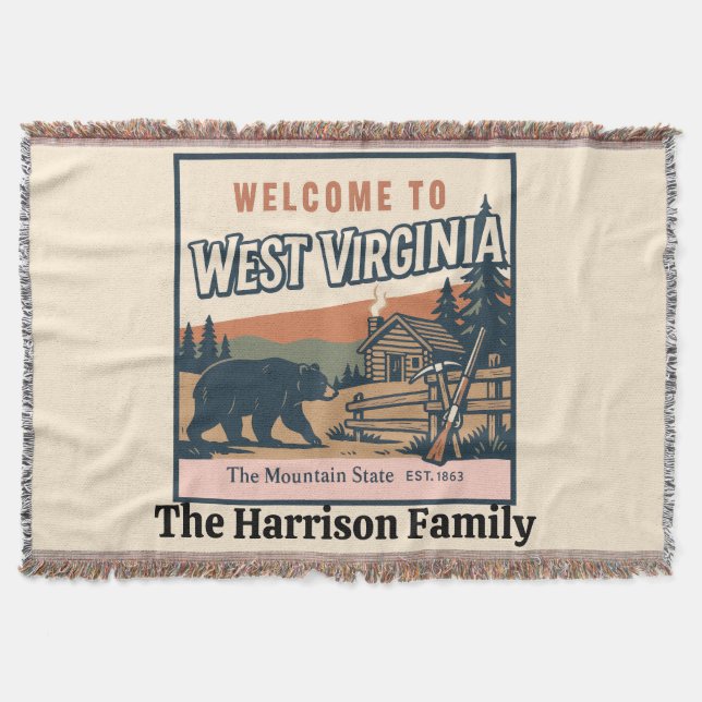 Personalisierte West Virginia Decke (Vorderseite)