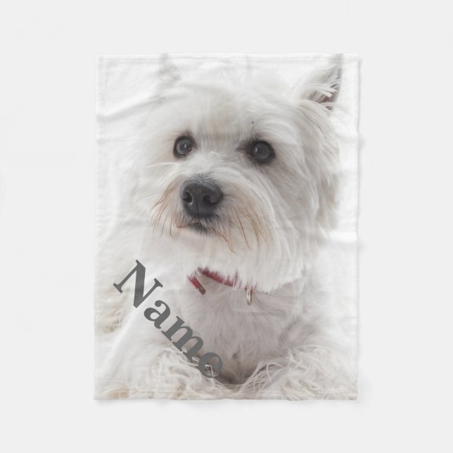 Personalisierte Westie Hundehaustier-Fleece-Decke Fleecedecke (Vorderseite)