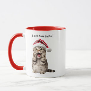 Personalisierte Whimsical Cat Weihnachtszeit Tasse