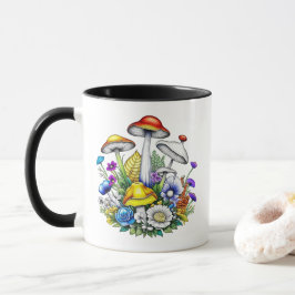 Personalisierte Whimsical Magic Mushrooms Blume Tasse