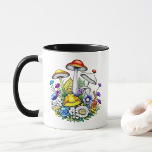 Personalisierte Whimsical Magic Mushrooms Blume Tasse