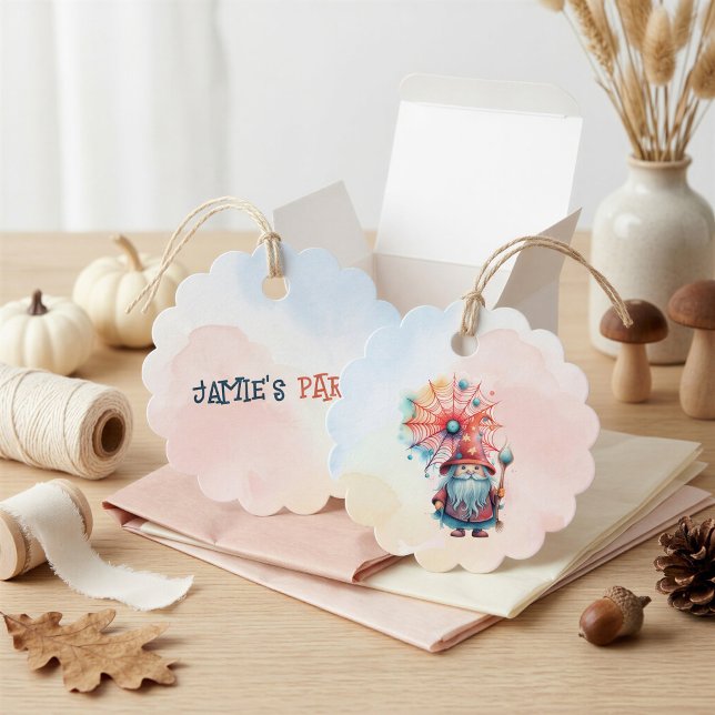 Personalisierte Whimsical Wizard Halloween-Party Geschenkanhänger (Von Creator hochgeladen)