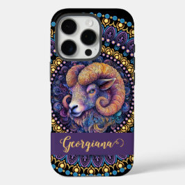 Personalisierte Whimsikanzüge Zodiac Dot Mandala iPhone 16 Pro Hülle