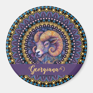 Personalisierte Whimsikanzüge Zodiac Dot Mandala Magnet