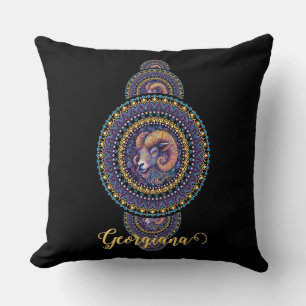 Personalisierte Whimsischer Aries Ornamental Manda Kissen