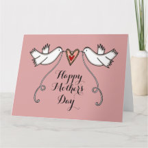 Personalisierte White Doves Muttertagkarte