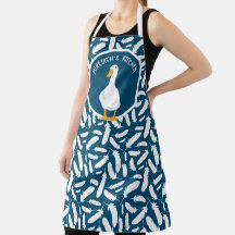 Personalisierte White Duck Feathers Pattern Navy B