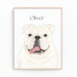 Personalisierte White English Bulldog Art Print Fotodruck<br><div class="desc">Ich bin in Liebe mit dieser wunderschön detaillierten Aquarell-Abbildung eines lächelnden englischen Bulldoghundes! Personalisieren Sie diese Kunstdrucke mit Ihrem Namen oder Monogramm, um Ihre Dekoration zu ergänzen und Schriftart zu ändern, indem Sie bei der Personalisierung die Option "Bearbeiten mit dem Designwerkzeug" auswählen. Bestellen Sie die Erholung meiner Kollektion für die...</div>
